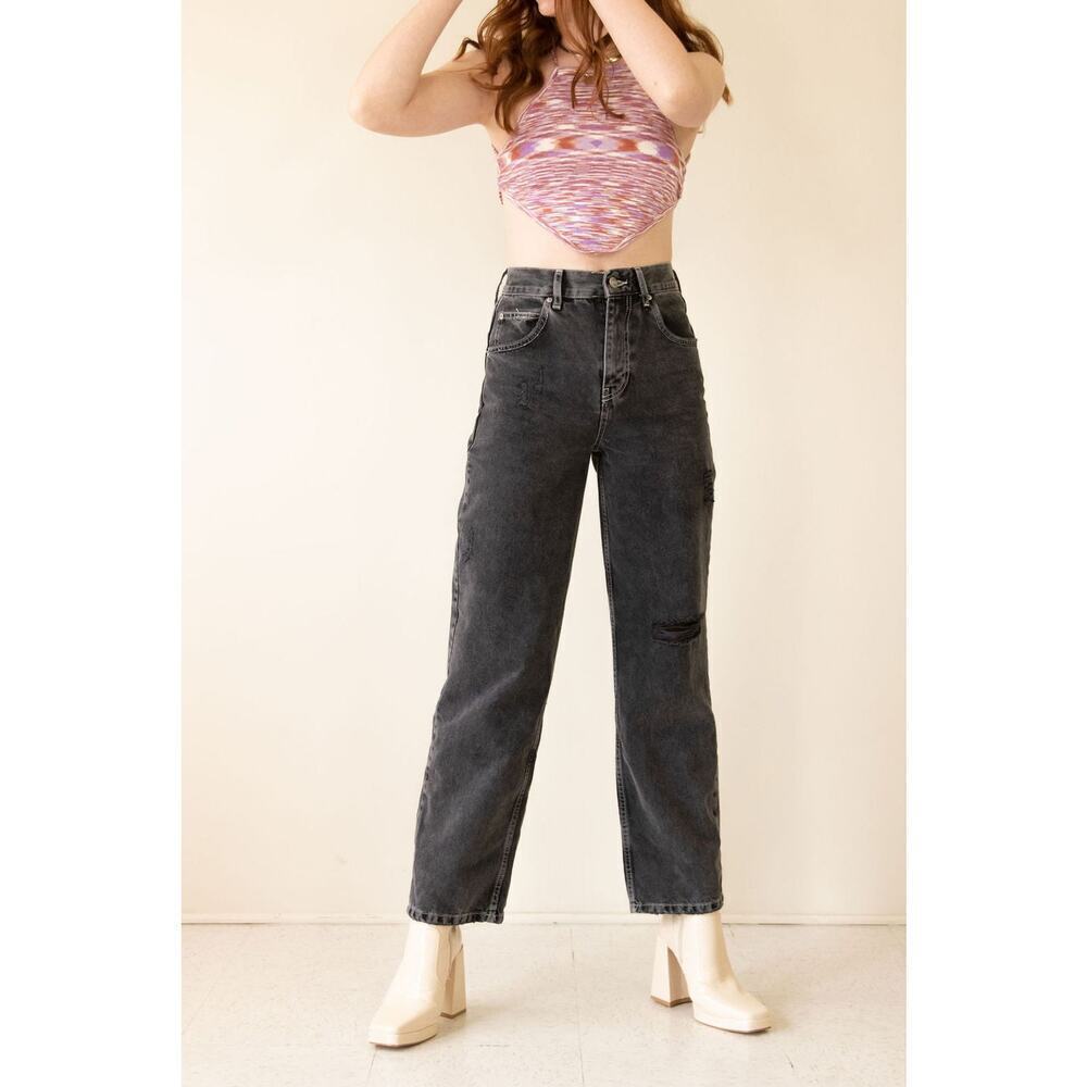 BDG Women's Mid Rise Relaxed Fit Boyfriend Jeans Charcoal Gray Size 25W32L NWT